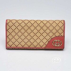 Gucci Beige/Pink Diamante Canvas/Leather Sukey Flap Wallet